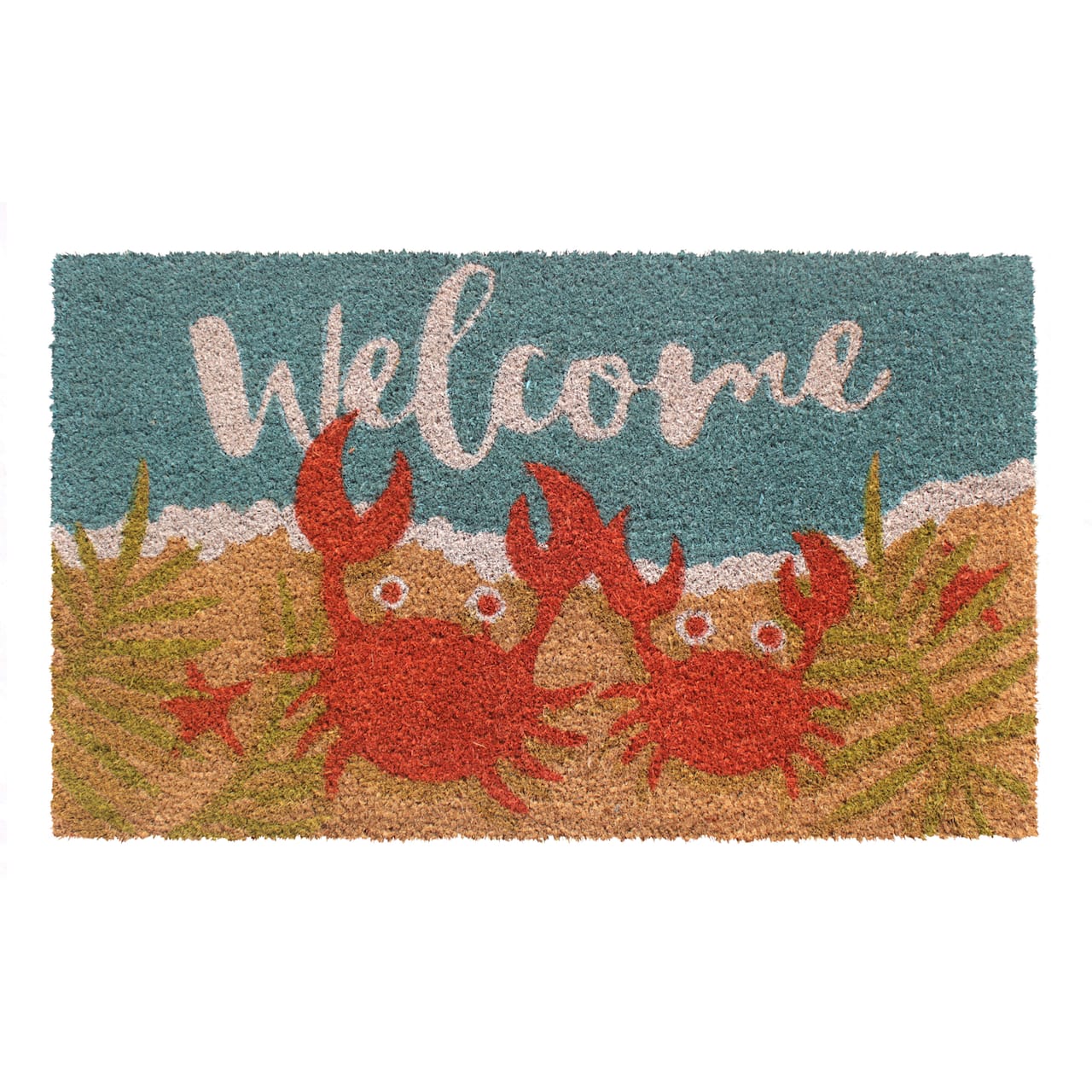 RugSmith Multicolor Machine Tufted Welcome Crabs Doormat